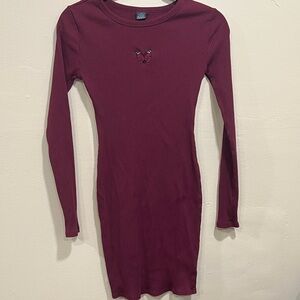 Wild Fable Maroon Long Sleeve Dress